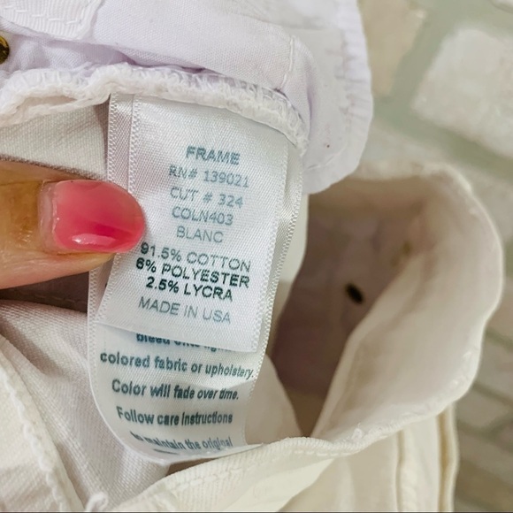 Frame Le Skinny de Jeanne Jeans in Blanc Distressed Size 26 - Picture 7 of 8